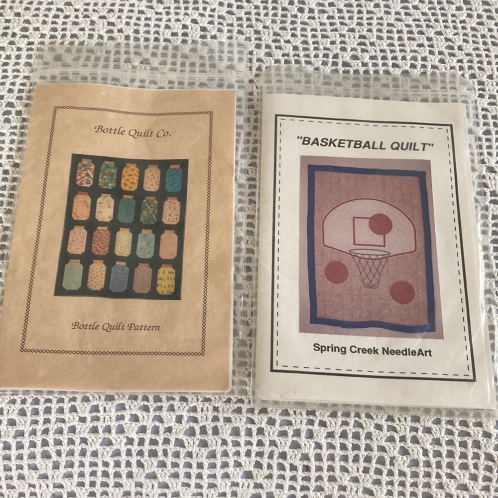 2 Quilt Patterns, One is a Basketball Quilt, Twin,Crib,Wallhanging ,Jars